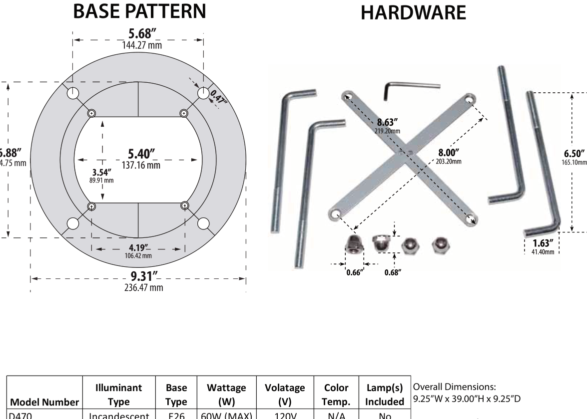 D470 mounting drawing